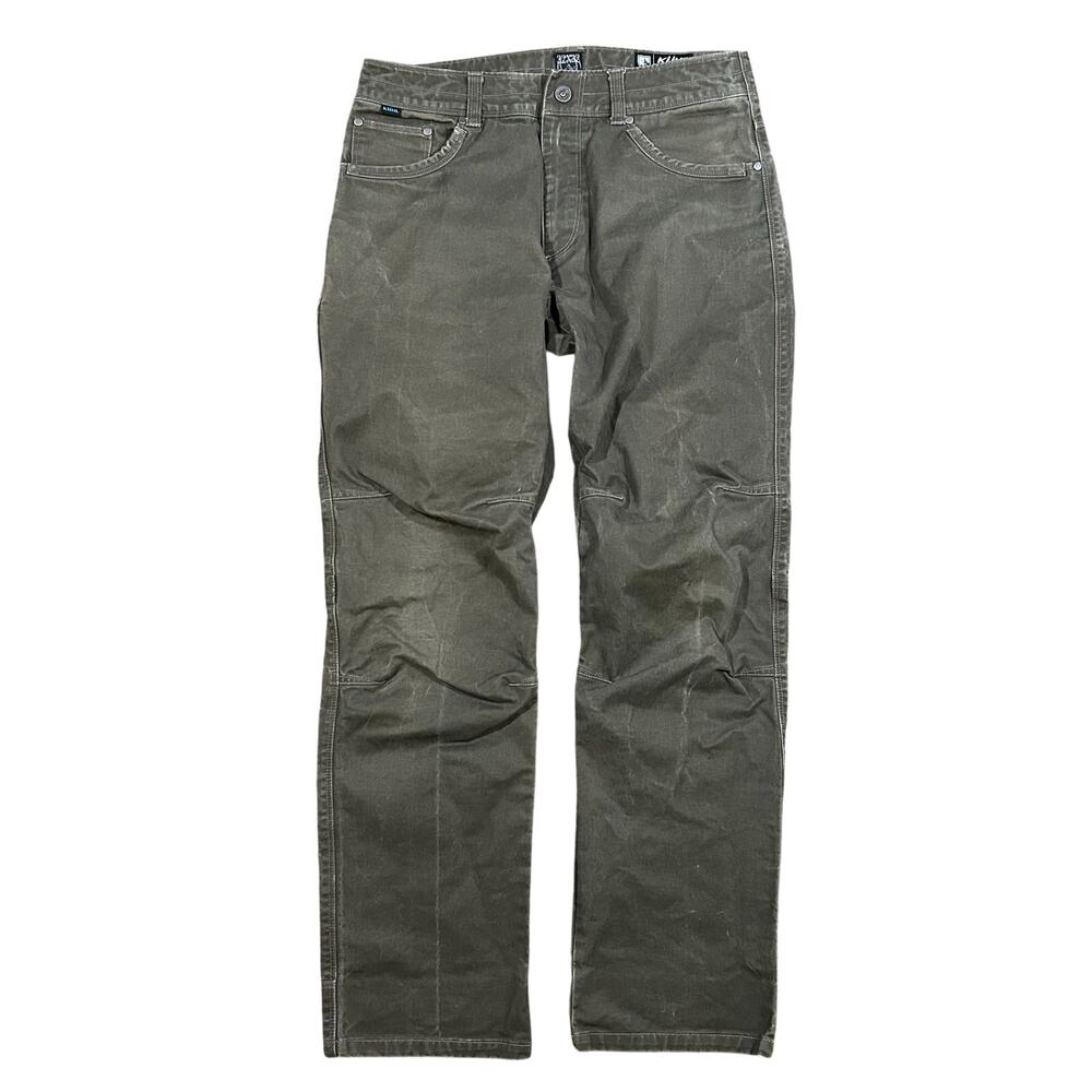 KUHL Rydr Pants 32x32 Men’s Canvas Hiking Outdoor Olive Brown Vintage Patina Dye